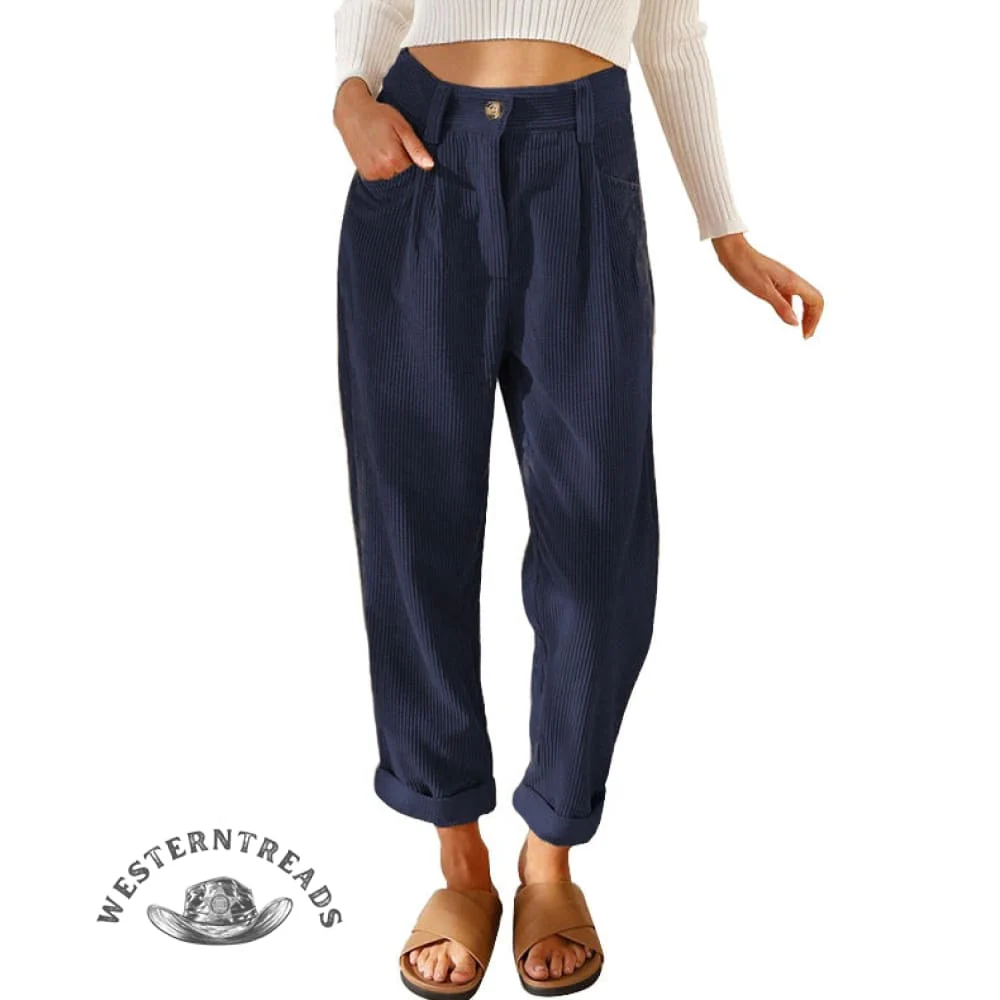 Women's Corduroy Straight Pants - Image 2