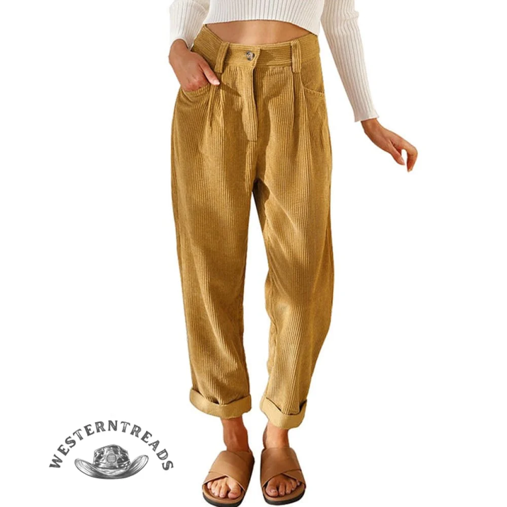 Women's Corduroy Straight Pants - Image 3