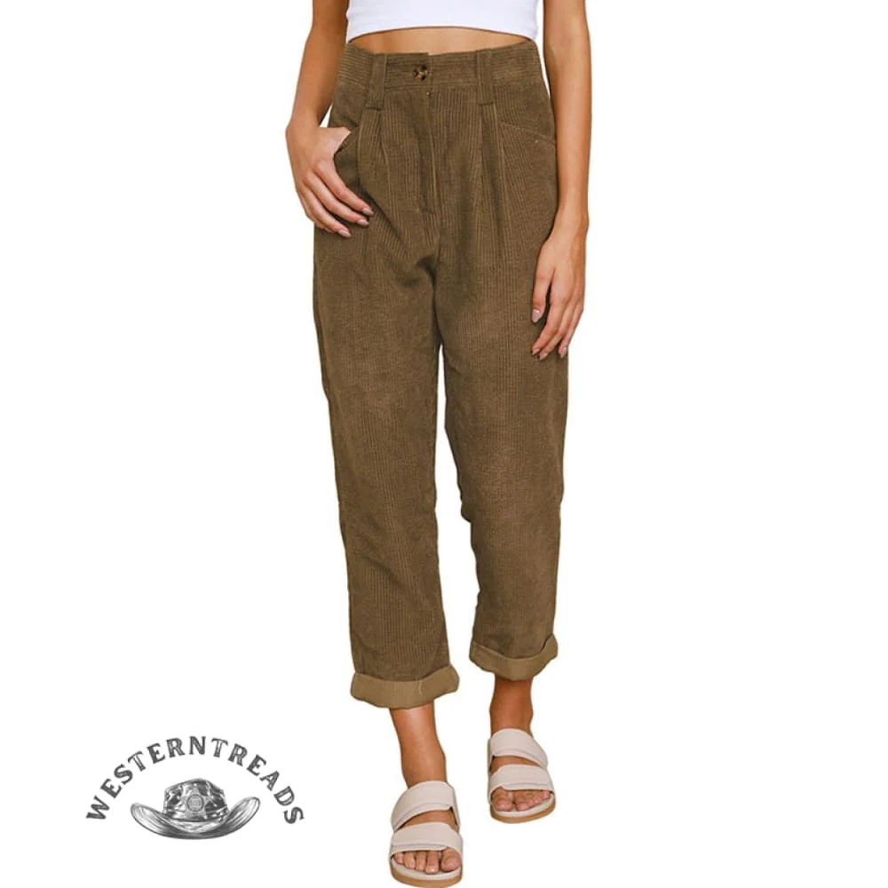 Women's Corduroy Straight Pants - Image 6
