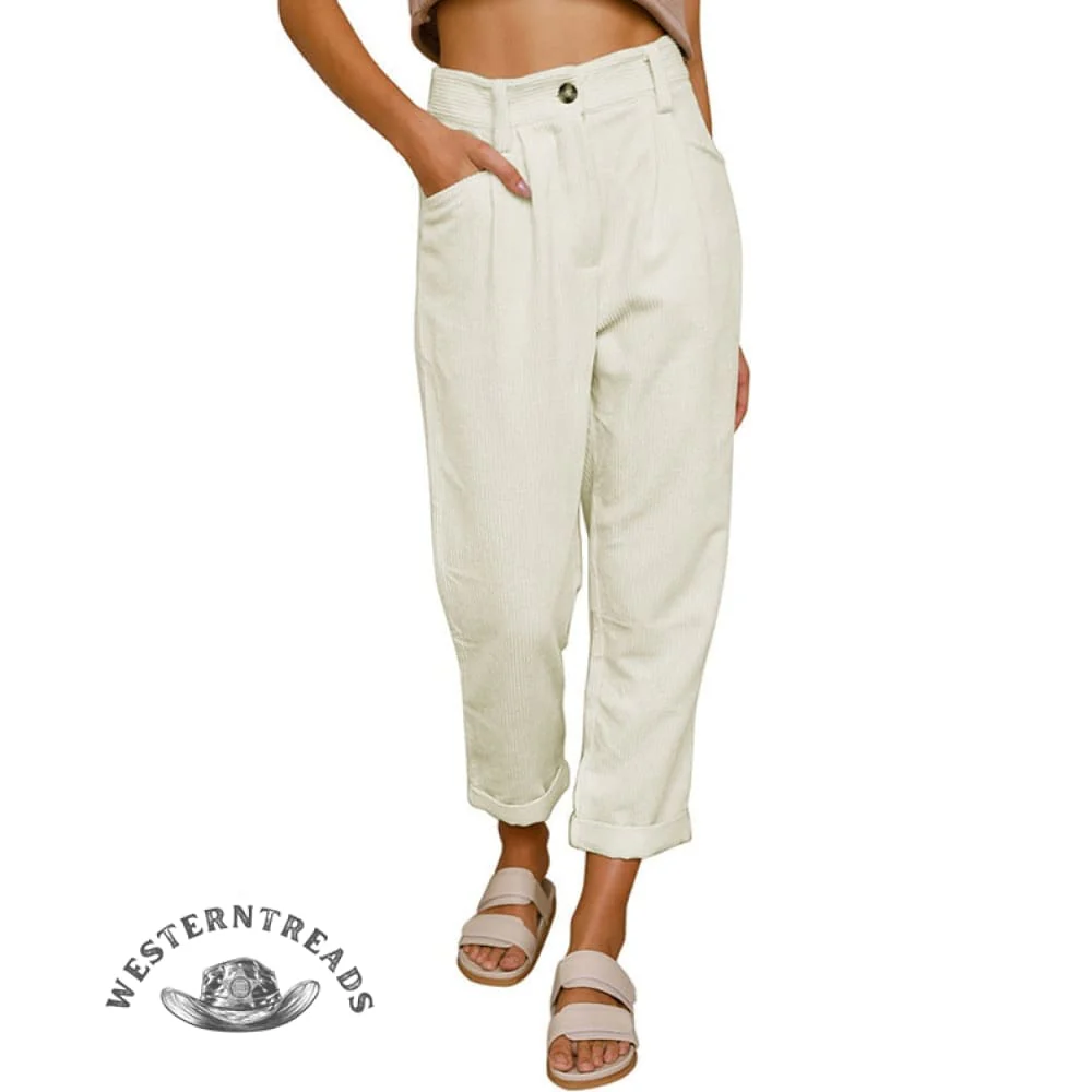 Women's Corduroy Straight Pants - Image 7