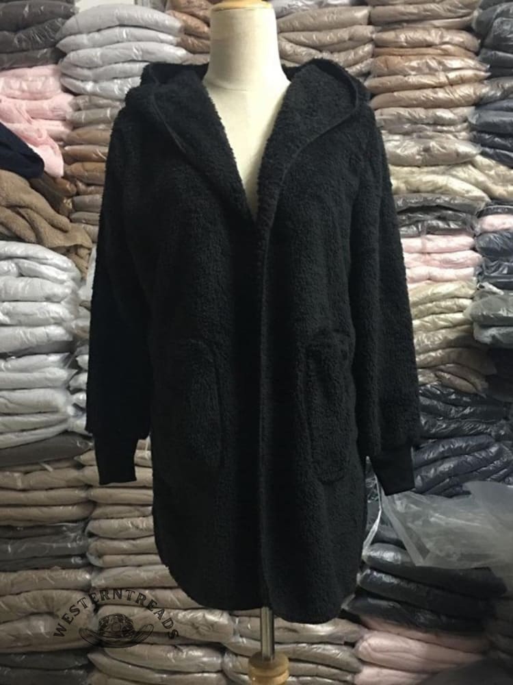 Autumn and Winter Solid Color Warm Top Medium Long Coat - Image 13