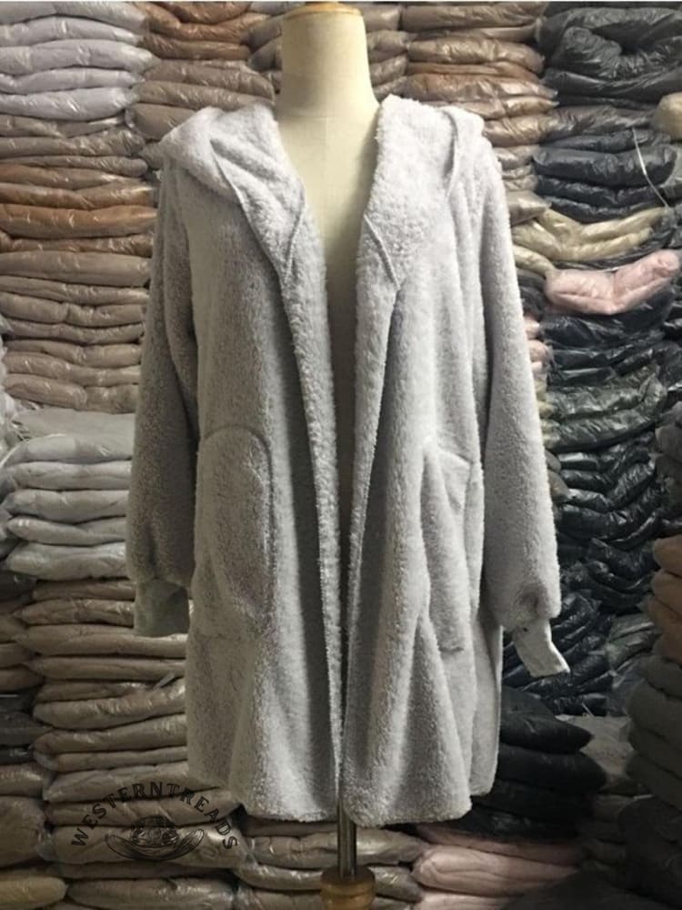 Autumn and Winter Solid Color Warm Top Medium Long Coat - Image 16