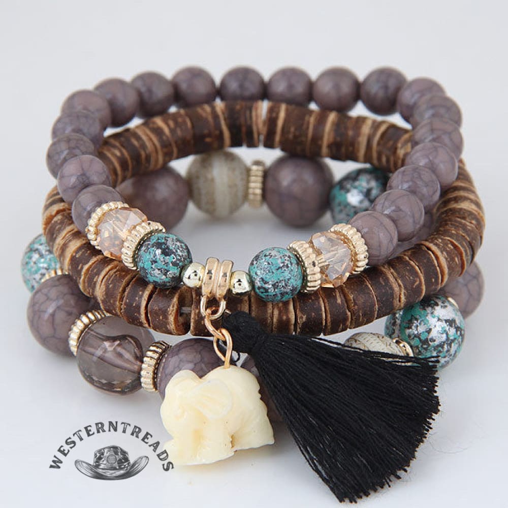 Beaded Boho Tassel Bracelet - Image 4