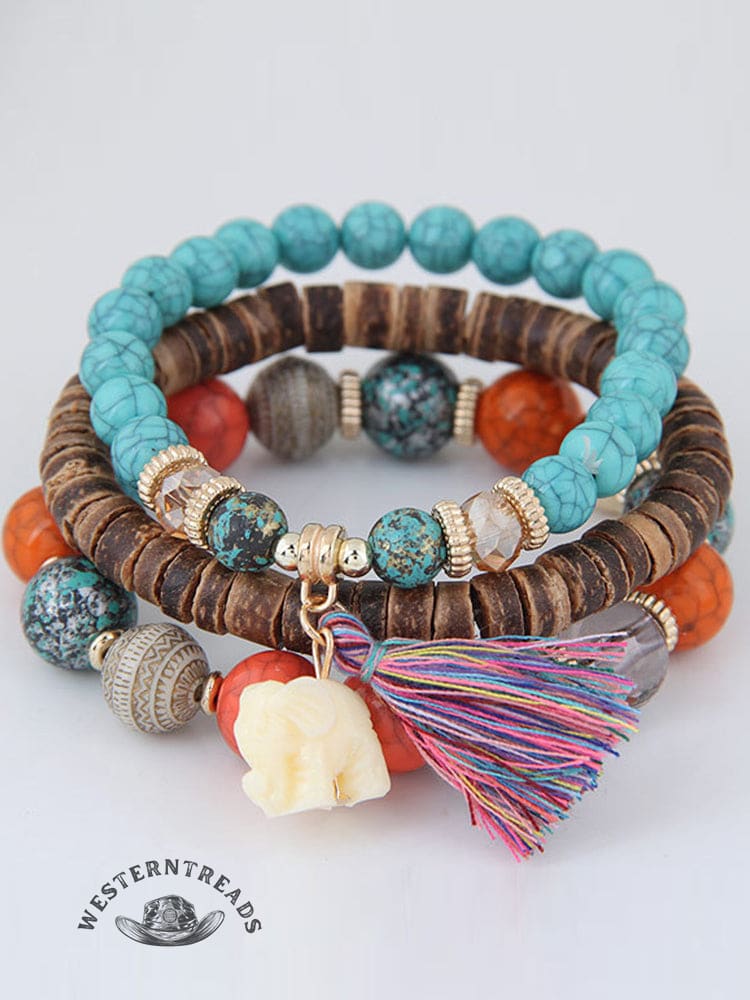 Beaded Boho Tassel Bracelet - Image 5