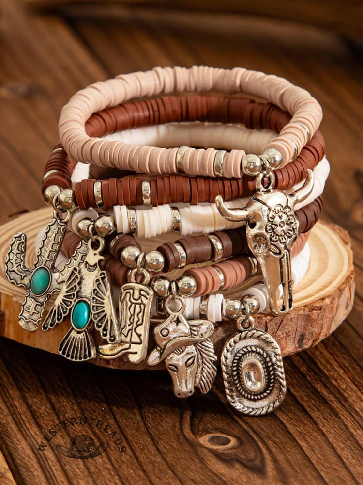 Bohemian Style 6-piece Beaded Bracelet Set