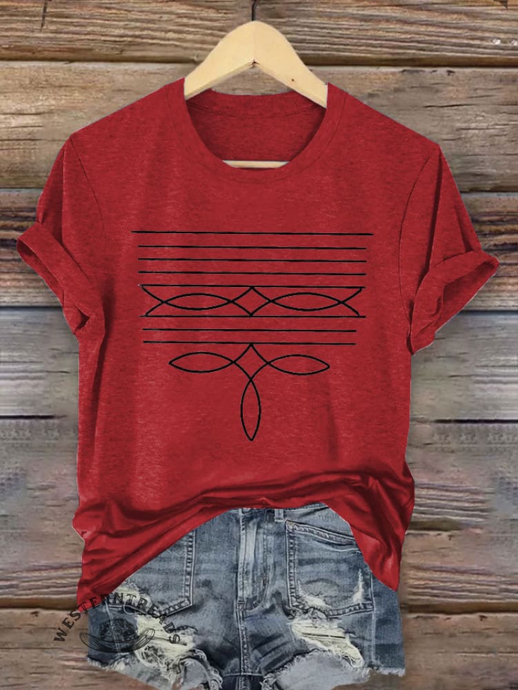 Boot Stitch Print T-shirt - Image 3