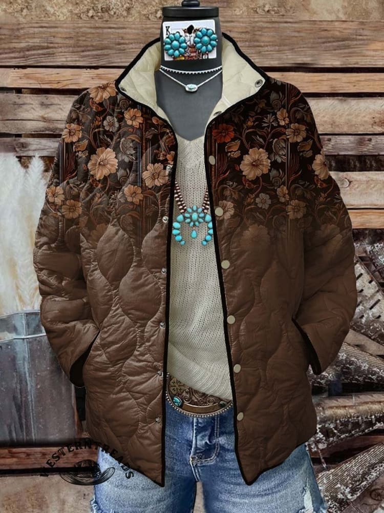 Brown Flower Casual Sweatshirt - Image 6
