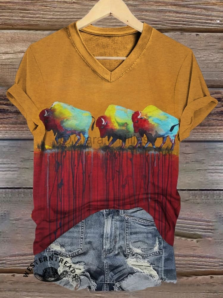Bull Art Prints Casual T-shirt - Image 2