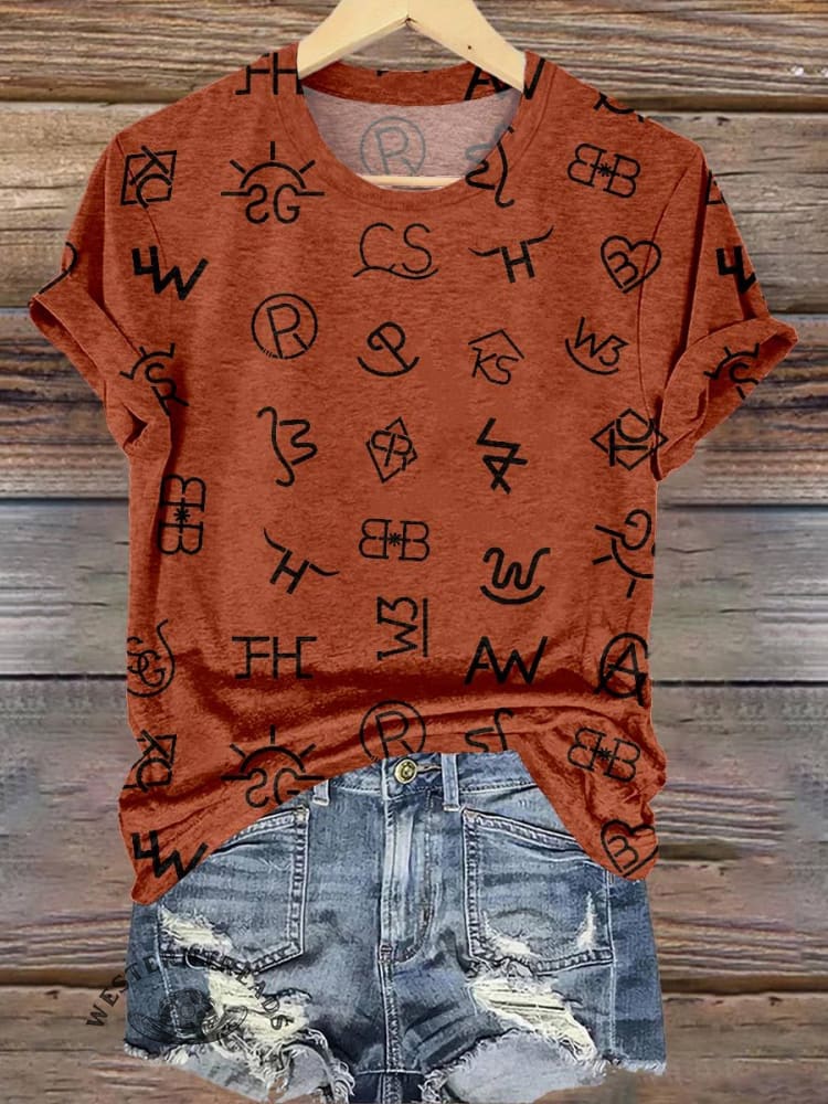 Cattle Brands Print T-shirt - Image 4