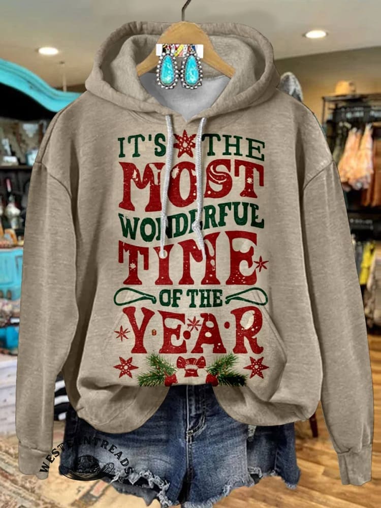 Christmas Print Casual Cotton Sweatshirt - Image 2