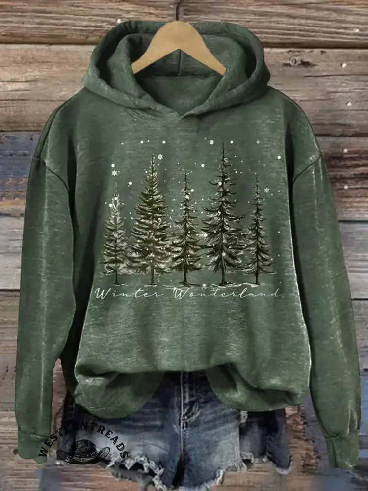 Christmas Tree Casual Cotton Sweatshirt - Image 3