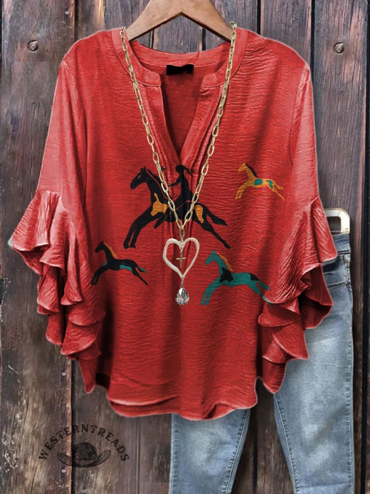 🔥Hot Sale🔥Classic Horse Art Print Casual T-Shirt - Image 10