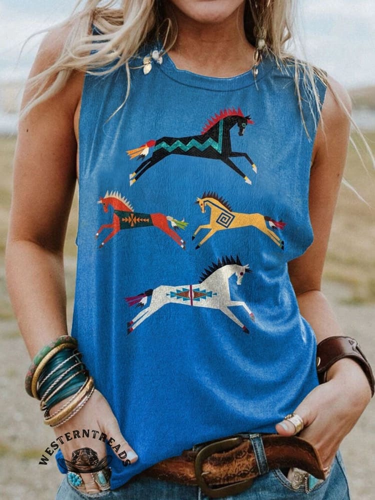 Classic Horse Art Print Casual T-Shirt - Image 3
