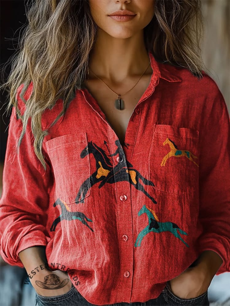🔥Hot Sale🔥Classic Horse Art Print Casual T-Shirt - Image 4