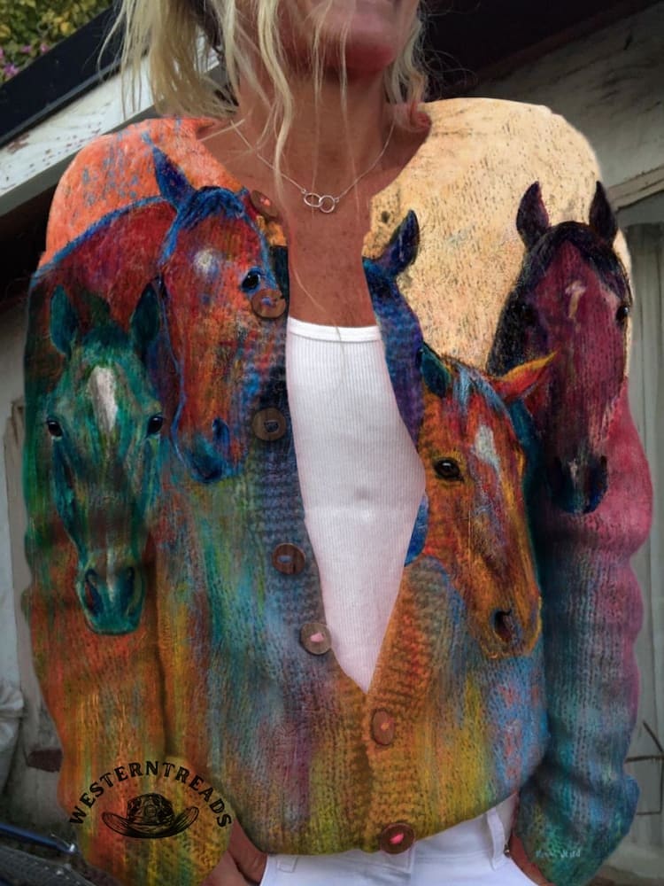 Color Horse Print T-shirt - Image 3