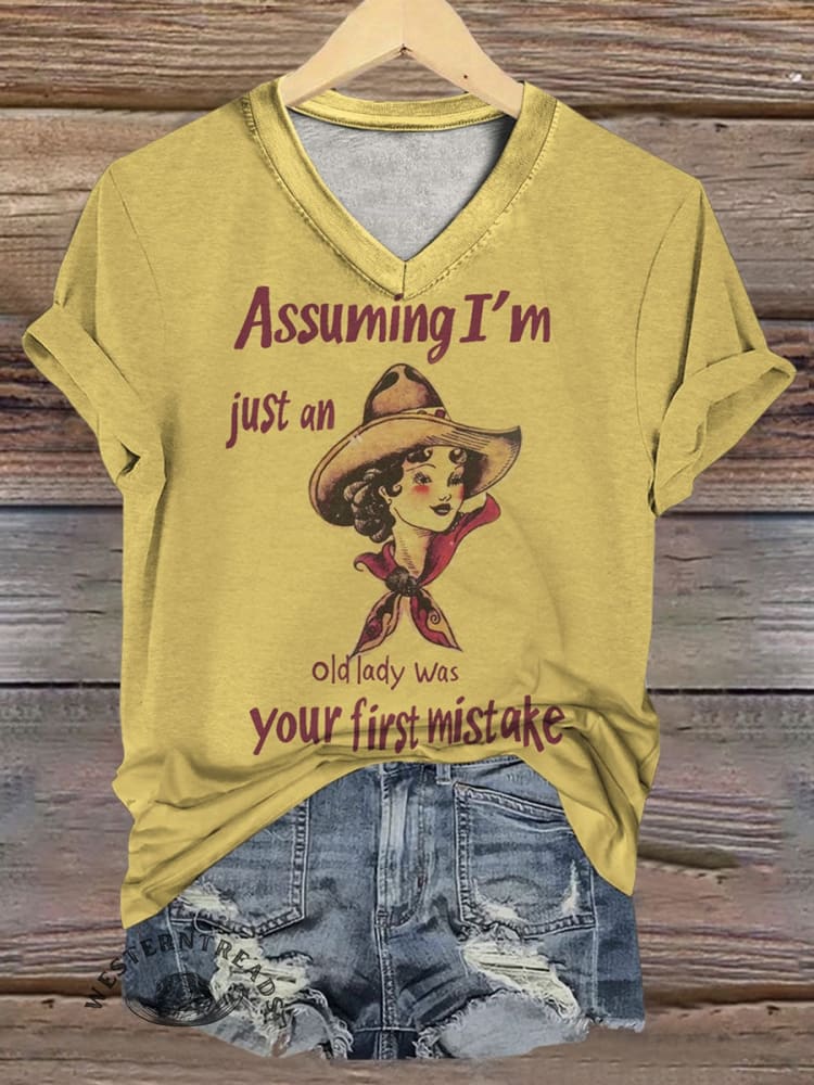 Cowgirl Print Casual Short Sleeve Top - Image 2