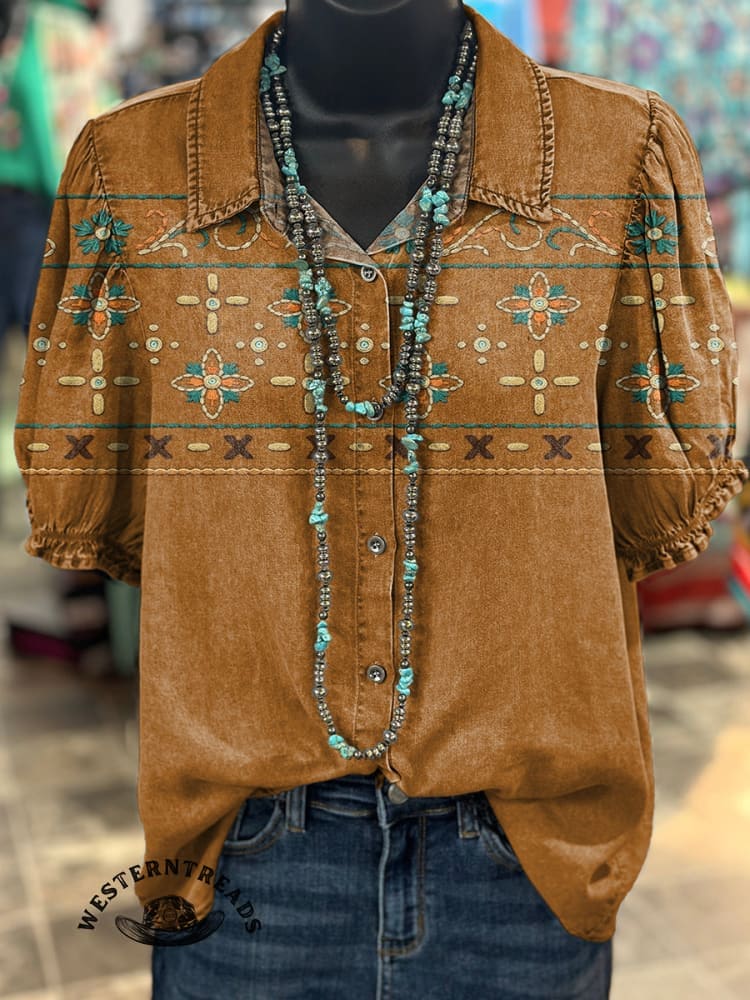 š„Hot Saleš„Ethnic Imitation Embroidery Vintage Flowers Print Sweatshirt - Image 4