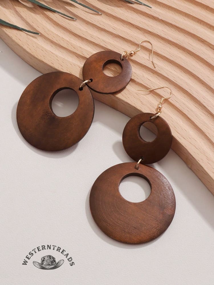 Exaggerated wooden earrings - Image 2