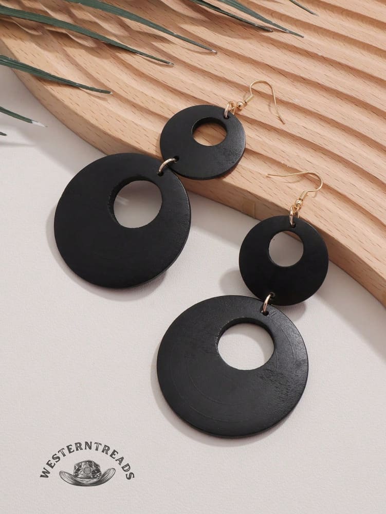Exaggerated wooden earrings - Image 3