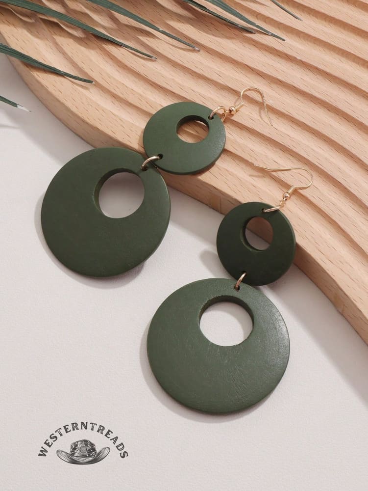 Exaggerated wooden earrings - Image 4