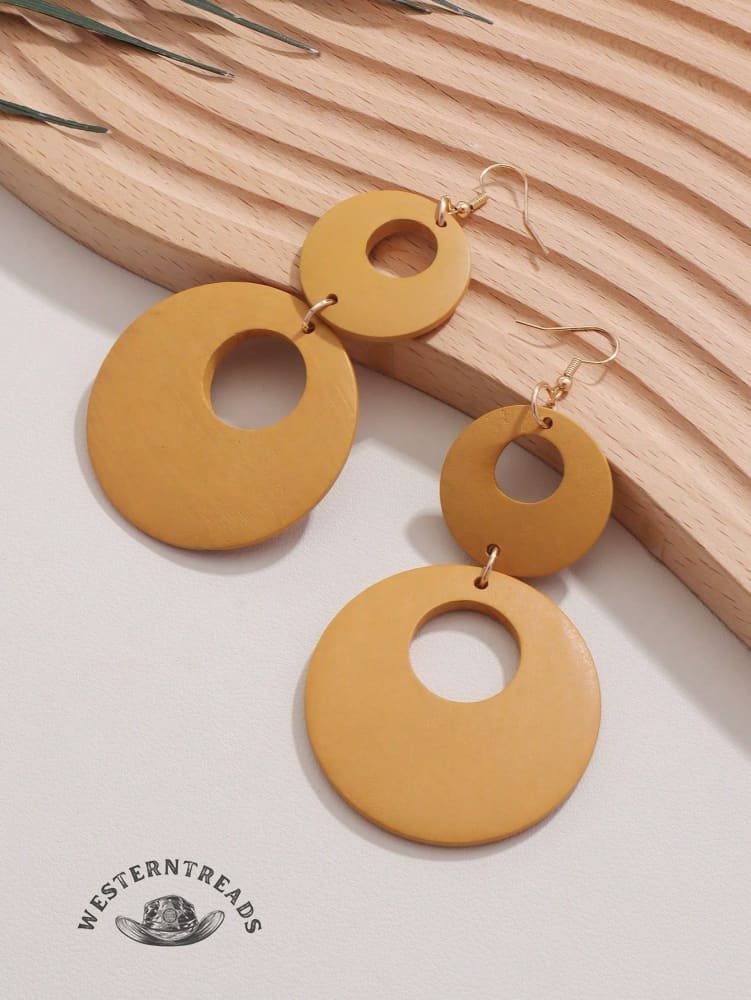 Exaggerated wooden earrings - Image 5