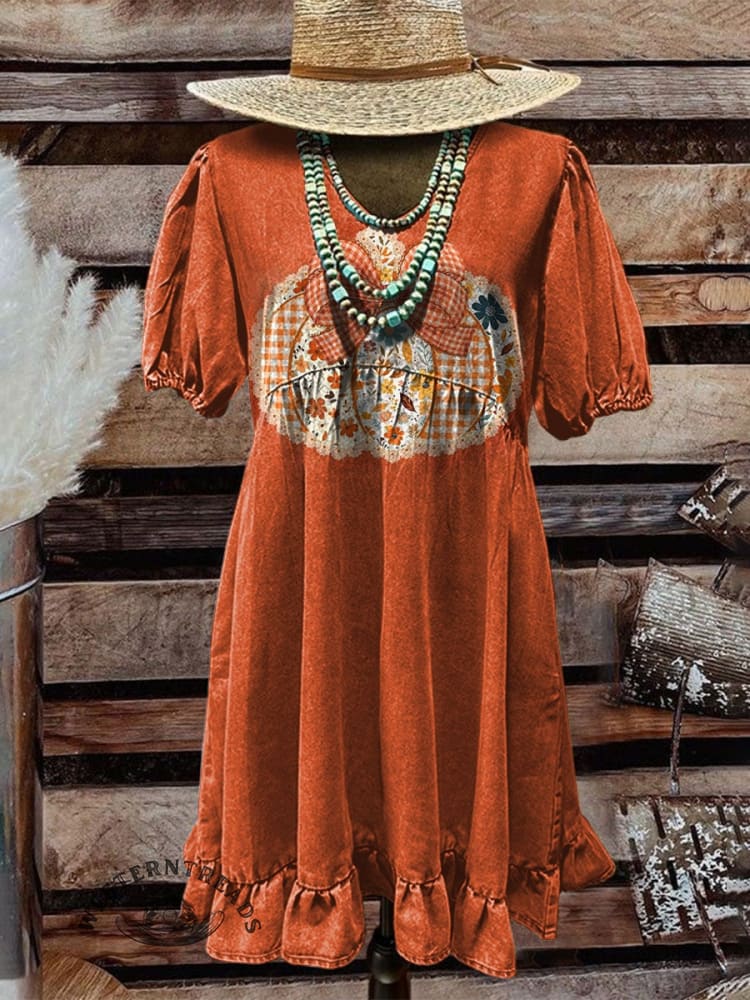 Fall Pumpkin Print Casual T-shirt - Image 6