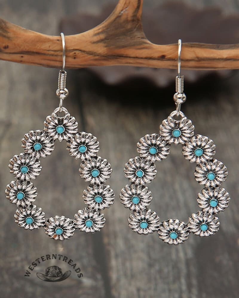 Floral Drop Earrings - Image 3