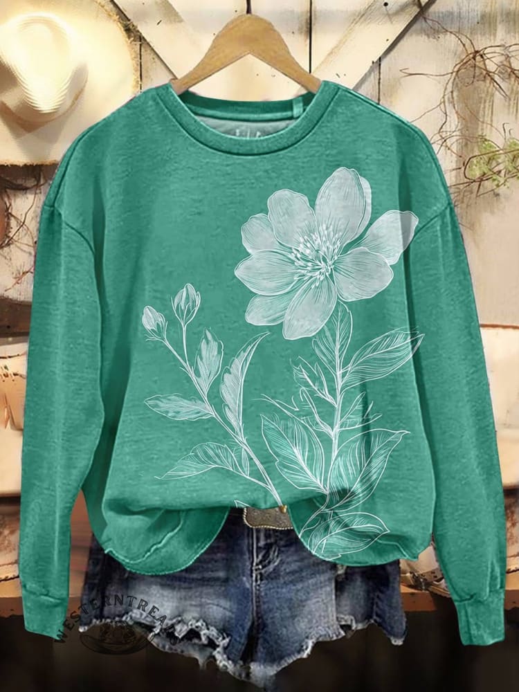 Flower Art Print T-shirt - Image 2