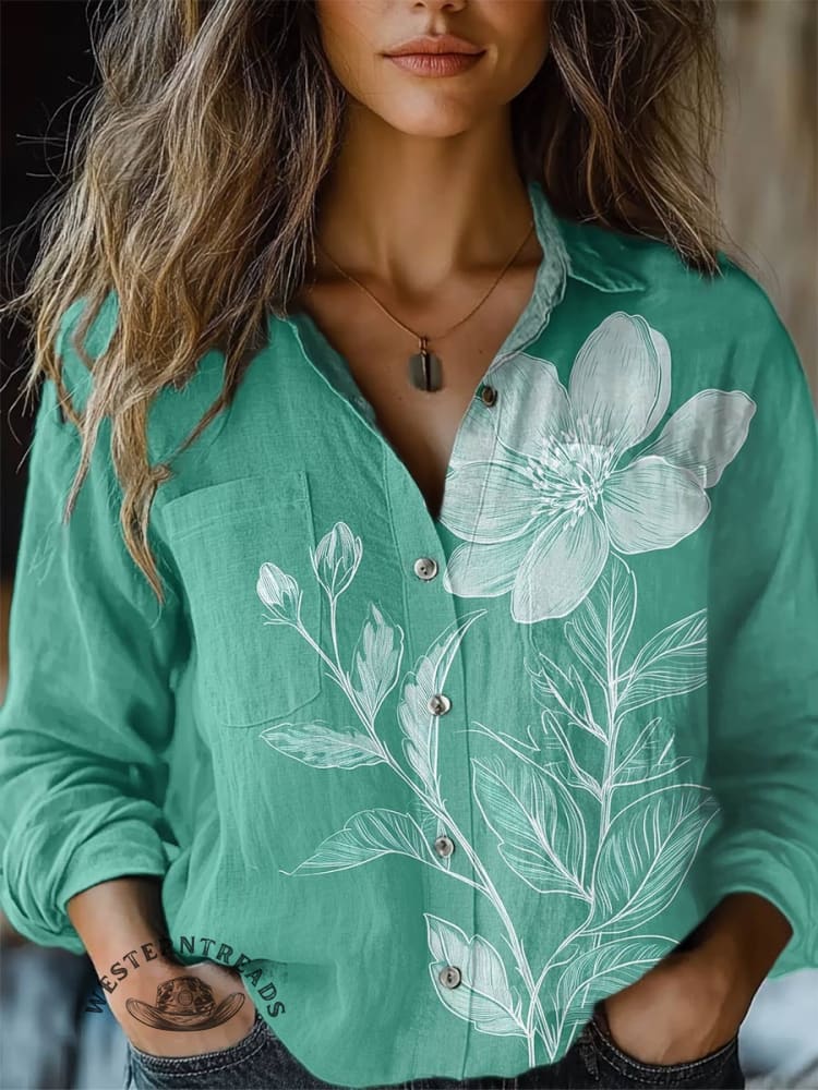 Flower Art Print T-shirt - Image 3