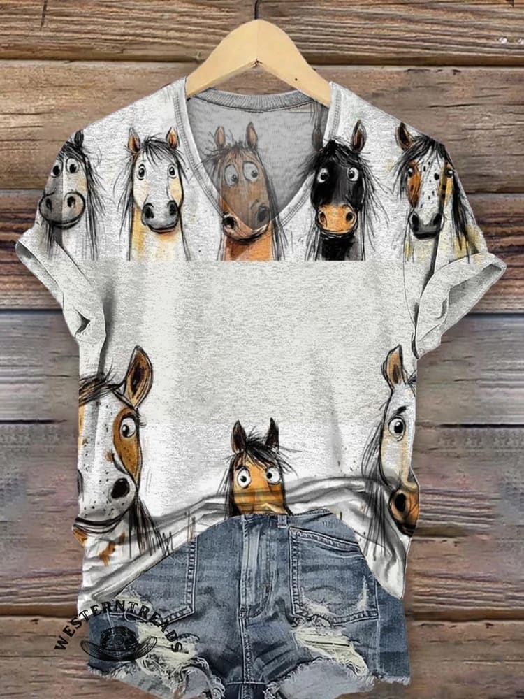 Funny Donkey Print Casual T-shirt - Image 8