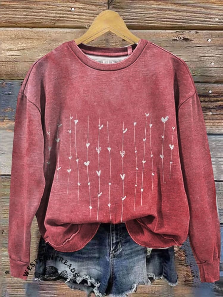 Heart Print Casual Short Sleeved Top - Image 3
