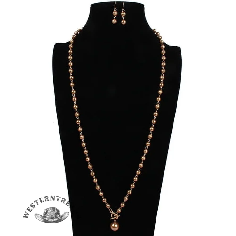 Elegant Pearl Necklace Earring Set - Image 6