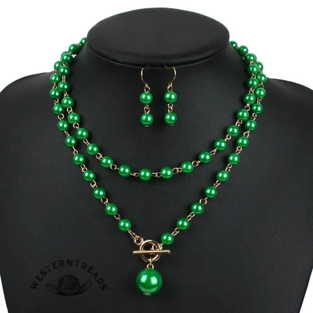 Elegant Pearl Necklace Earring Set - Image 9