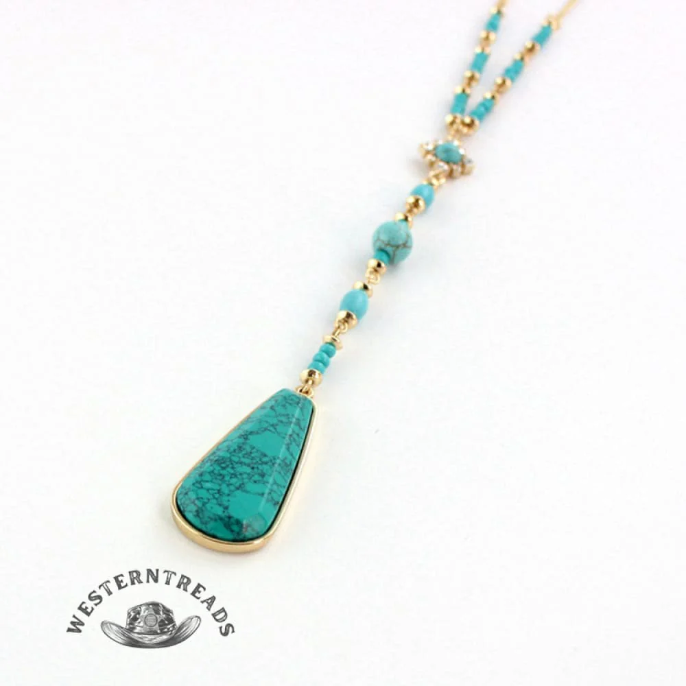 Classic Turquoise Long Beaded Necklace - Image 3