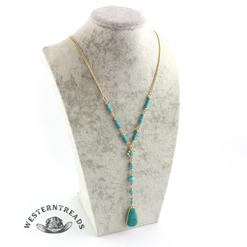 Classic Turquoise Long Beaded Necklace - Image 5