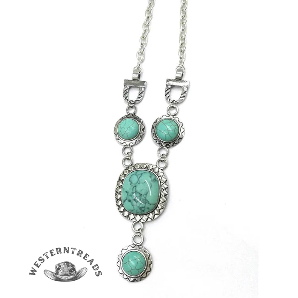 Vintage Unique Design Turquoise Oval Pendant Necklace - Image 3