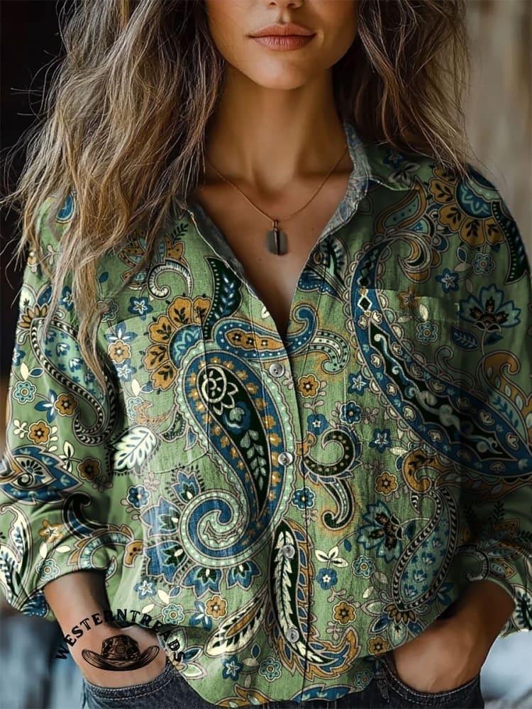 Paisley Pattern Art Print Casual Hoodie Sweatshirt - Image 2