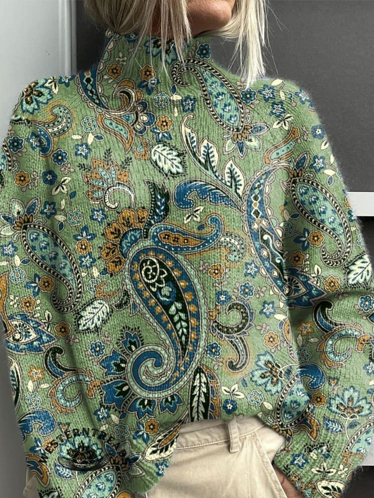 Paisley Pattern Art Print Casual Hoodie Sweatshirt - Image 3