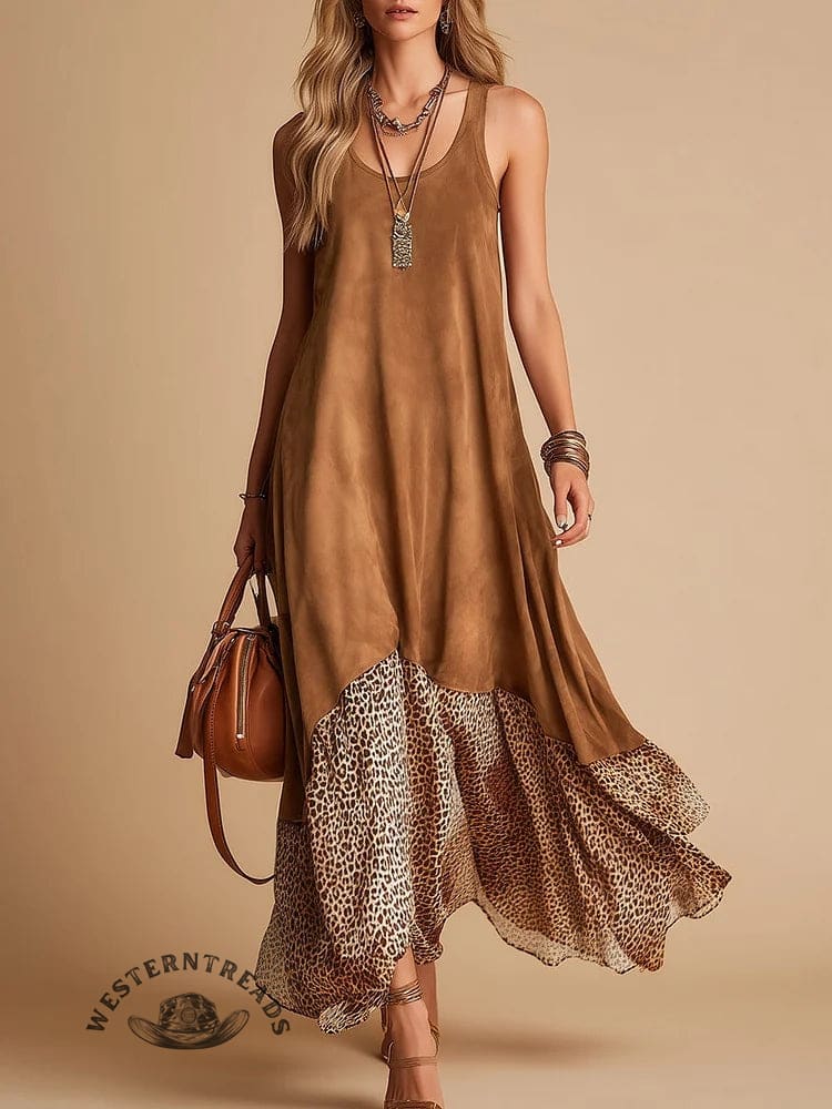 Retro Floral Print Maxi Dress