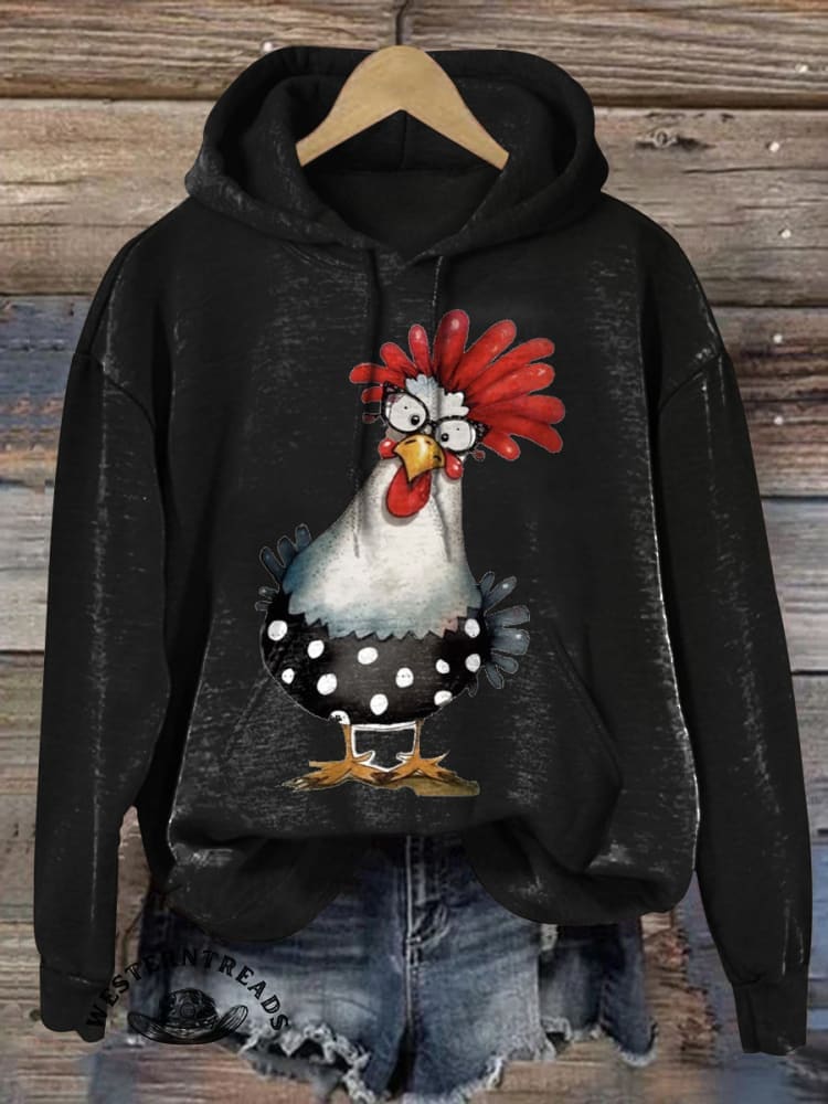 Retro Hen Art Print Casual T-shirt - Image 12