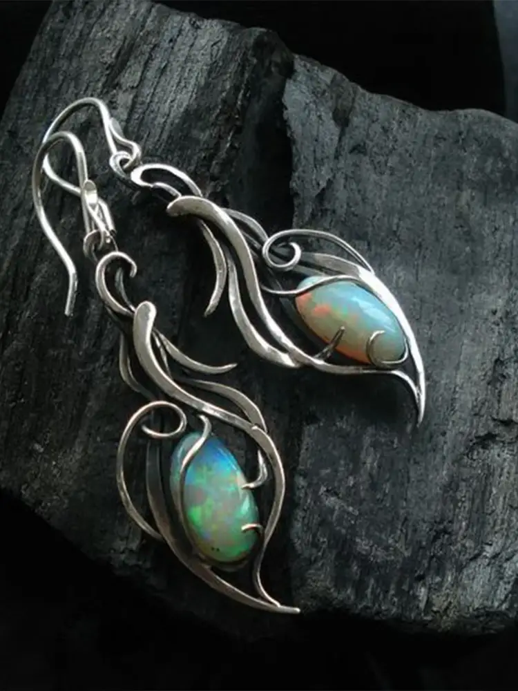 Retro Simple Colorful Stone Women's Earrings