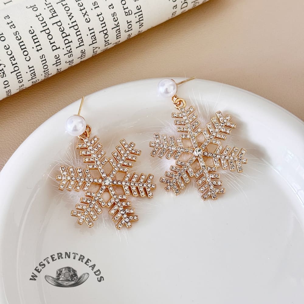 Sparkling Christmas Snowflake Earrings - Image 2