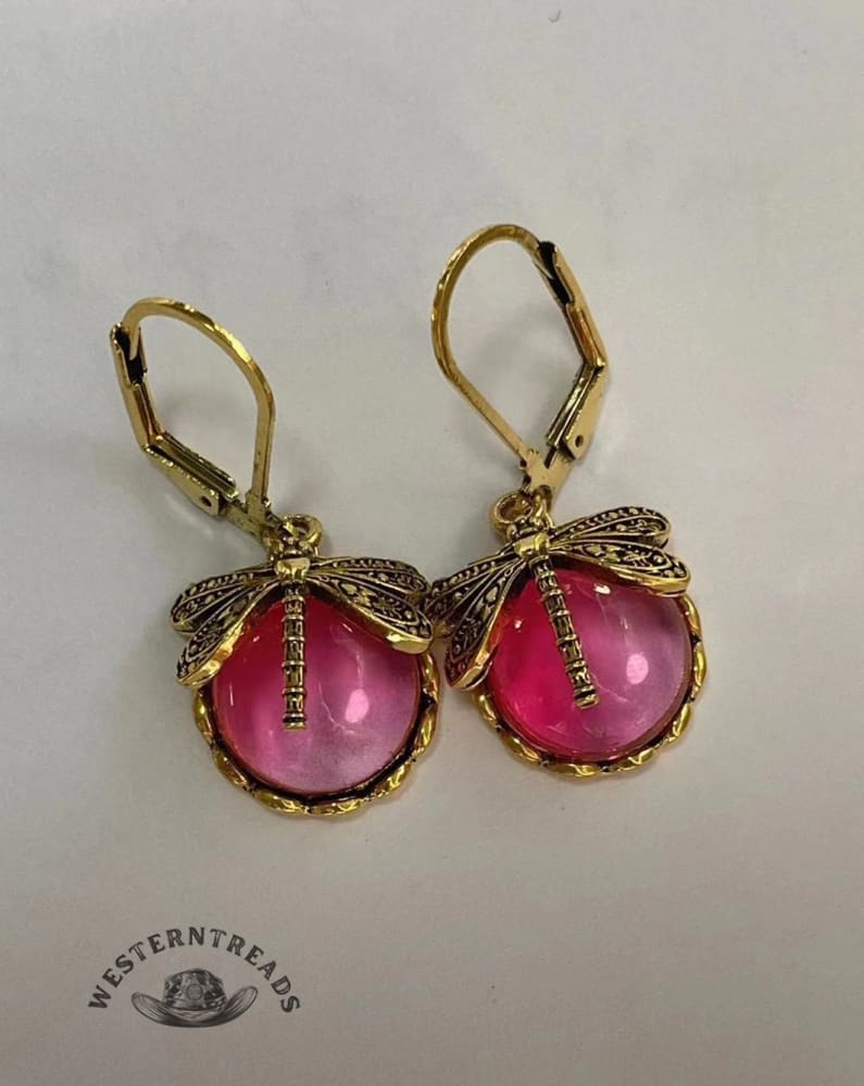 Spherical Dragonfly Earrings in Antique Gold - Image 7