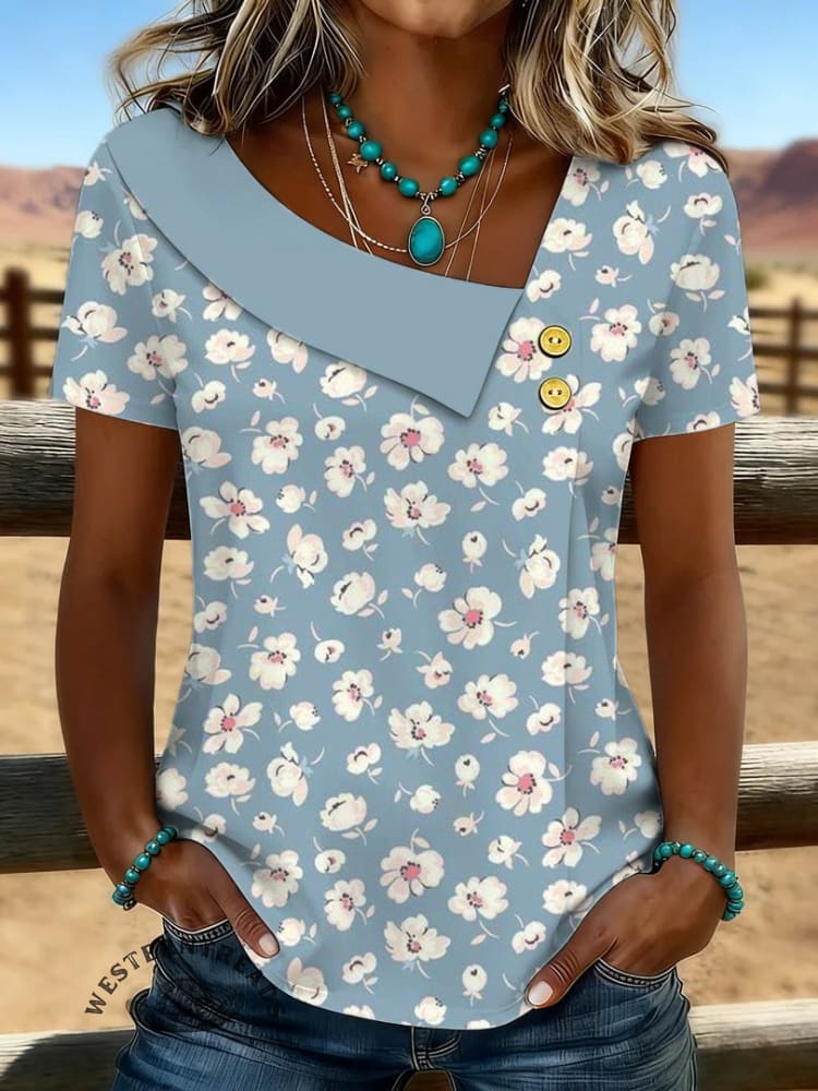 Vintage Art Hollowed Out Lace Patchwork T-Shirt