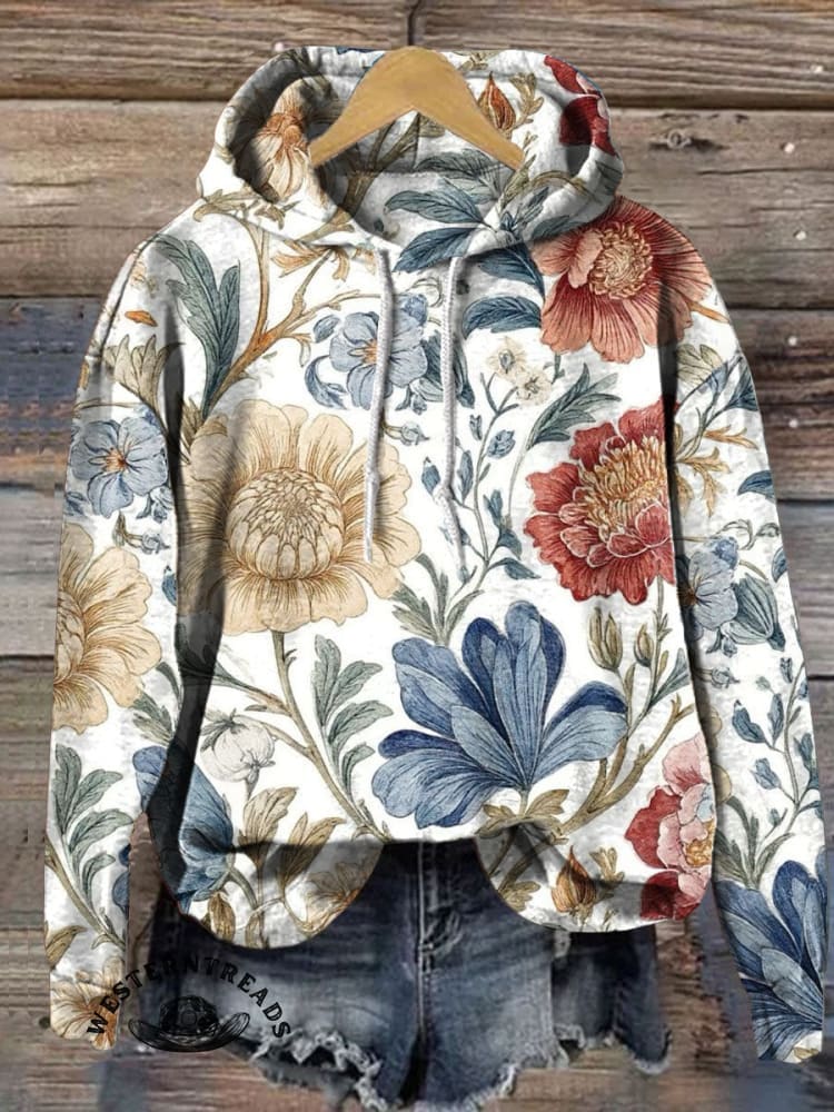Vintage Art Print Casual Cotton Sweatshirt - Image 3