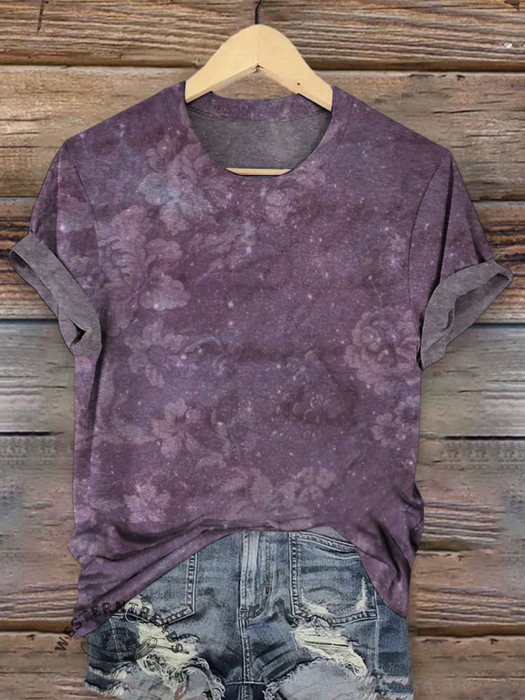 Vintage Art Print Casual T-shirt