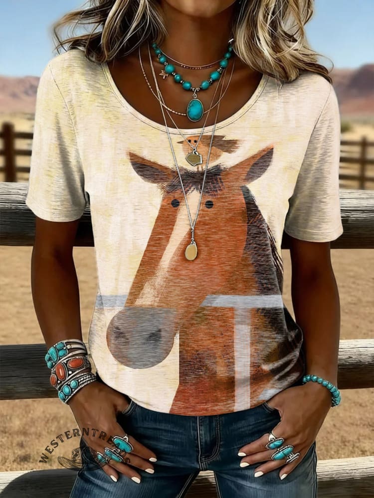 Vintage Art Print Classic Short-sleeved T-shirt