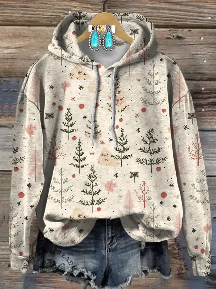 Vintage Christmas Floral Print Cotton Sweatshirt - Image 3