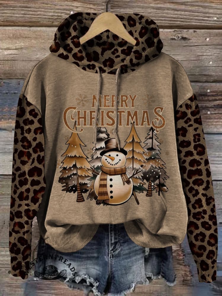 Vintage Christmas Pattern Casual Cotton Sweatshirt - Image 5