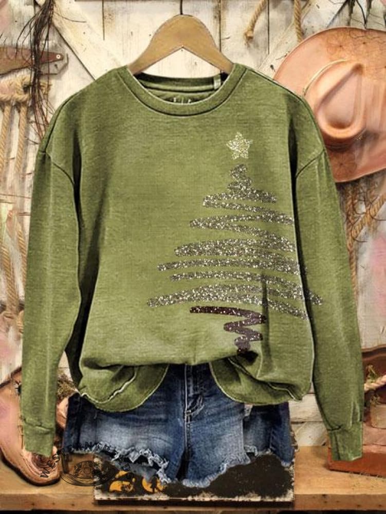 Vintage Christmas Print Casual Sweatshirt